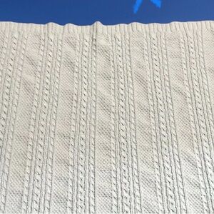 Nordstrom Blue Chenille Sweater Knit Cable Baby Blanket